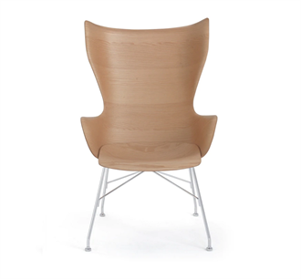 K/Wood stolen i lys ask m. krom ben designet af Philippe Starck for Kartell
